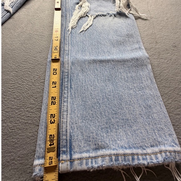 Abercrombie & Fitch 90s Straight Ultra High Rise Distressed Jeans Light Wash 28 - Picture 3 of 8
